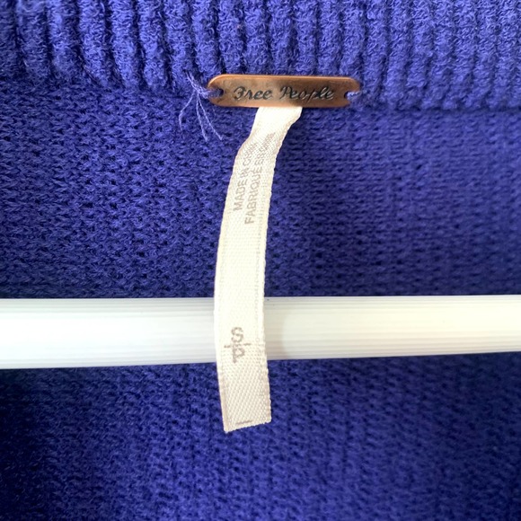 Free People Ottoman Slouchy Tunic Purple Sweater Oversized Ribbed Mock small - Picture 4 of 6